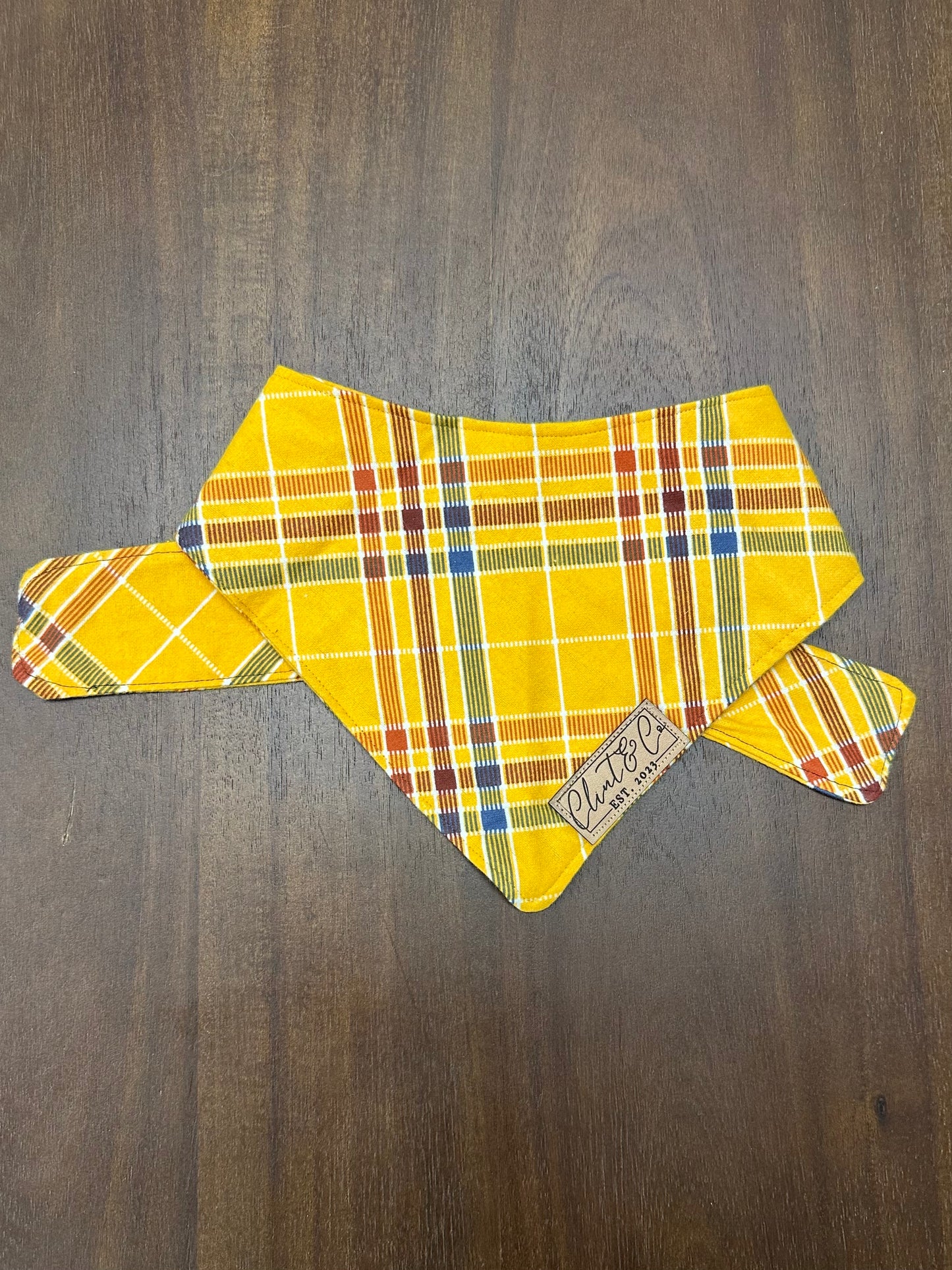Yellow Plaid Fall Bandana