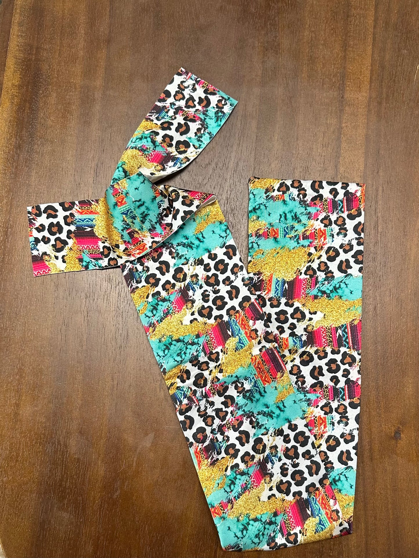 Teal and Gold Cheetah Print Theme Tail Bag