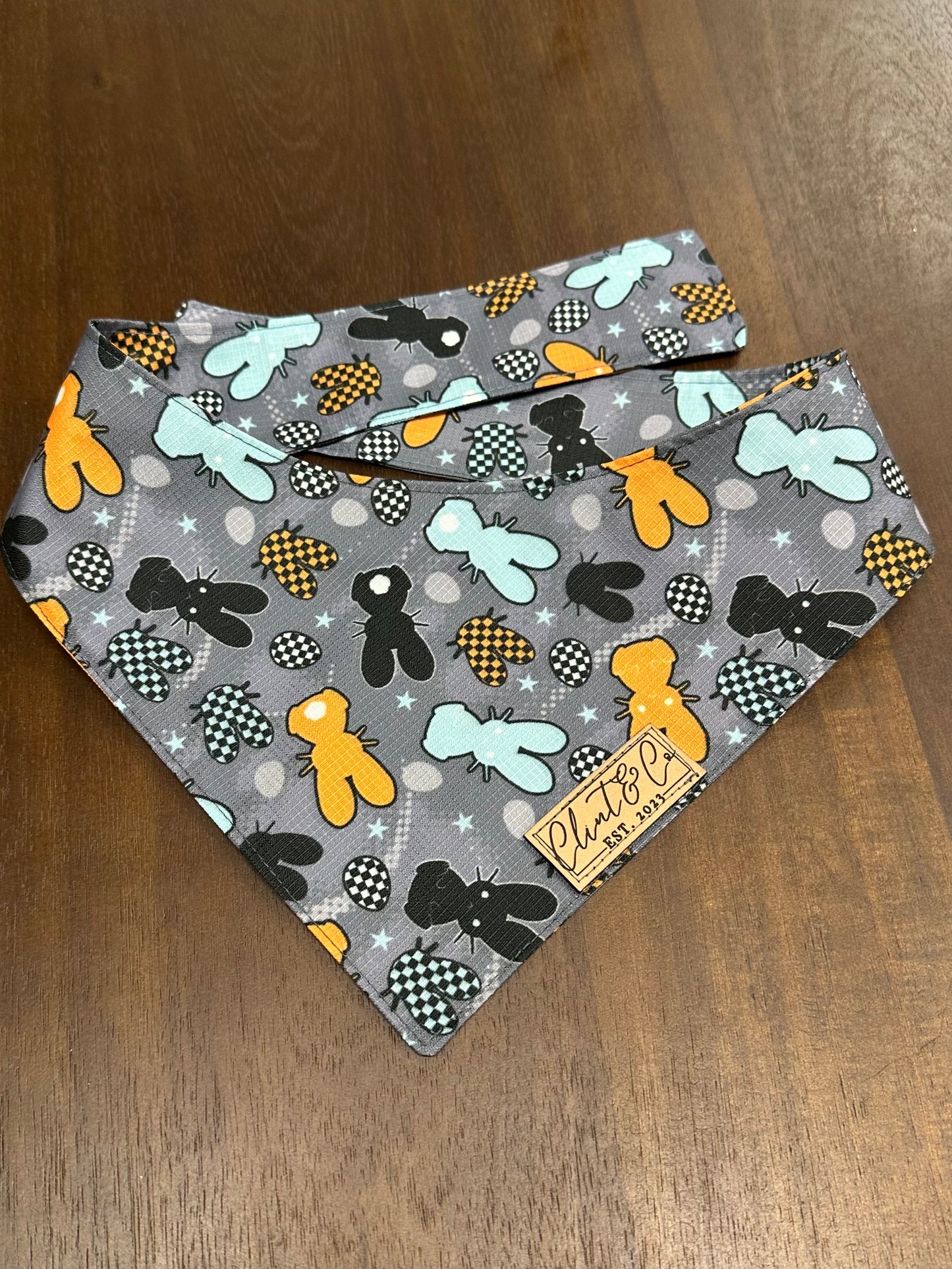 Blue/Black/Orange BUNNIES Easter Dog Bandana