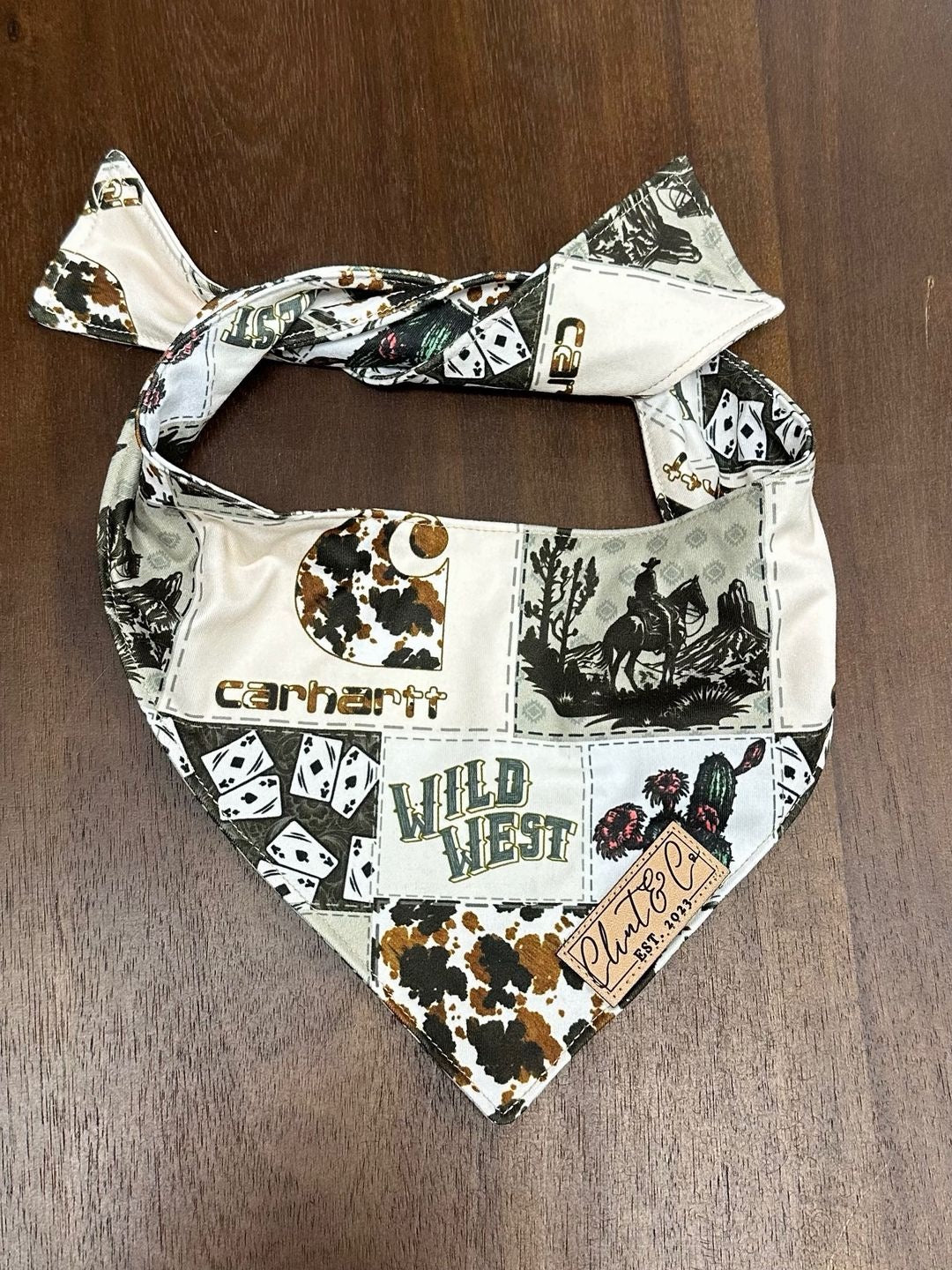 Cow Print Carhartt Dog Bandana