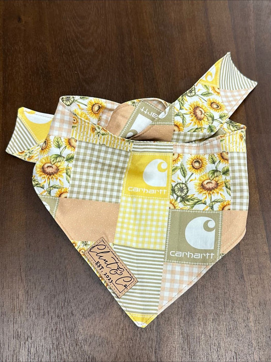 Sunflower Carhartt Dog Bandana