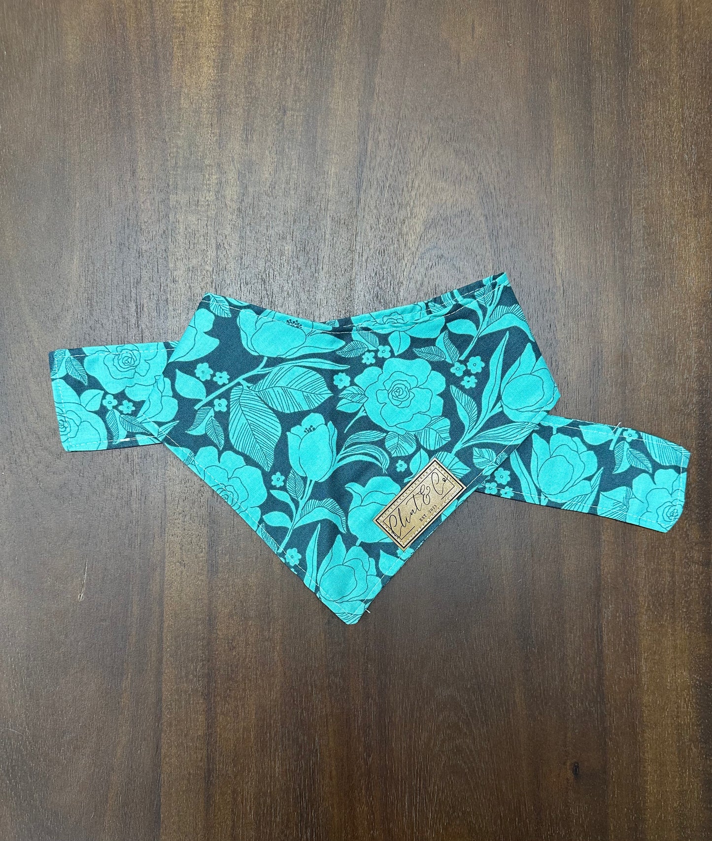 Teal Floral Bandana