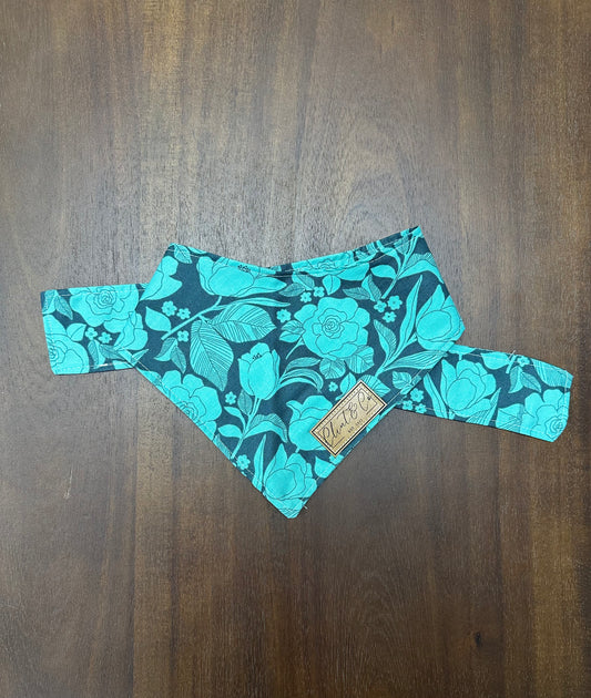 Teal Floral Bandana