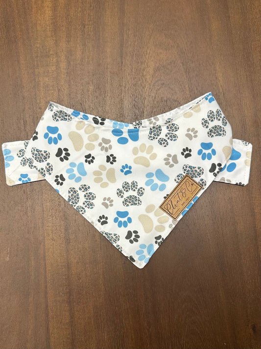 Blue Paw Print Dog Bandana