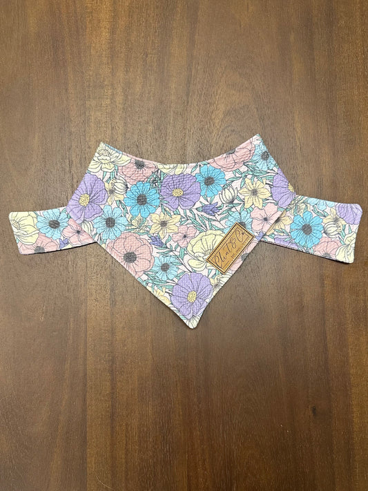 Purple, Blue and Pink Floral Dog Bandana