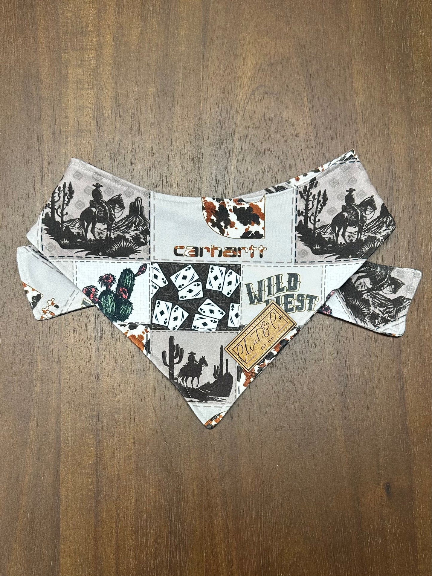 Cow Print Carhartt Dog Bandana
