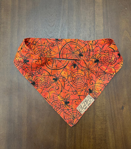 Orange Glitter w/ Spider Web  - Clint & Co Leather Patch
