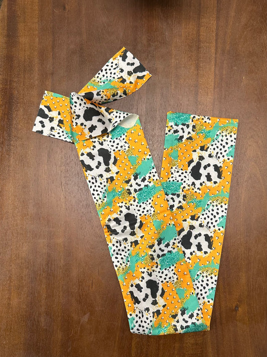 Teal and Orange Cow Print Theme Tail Bag