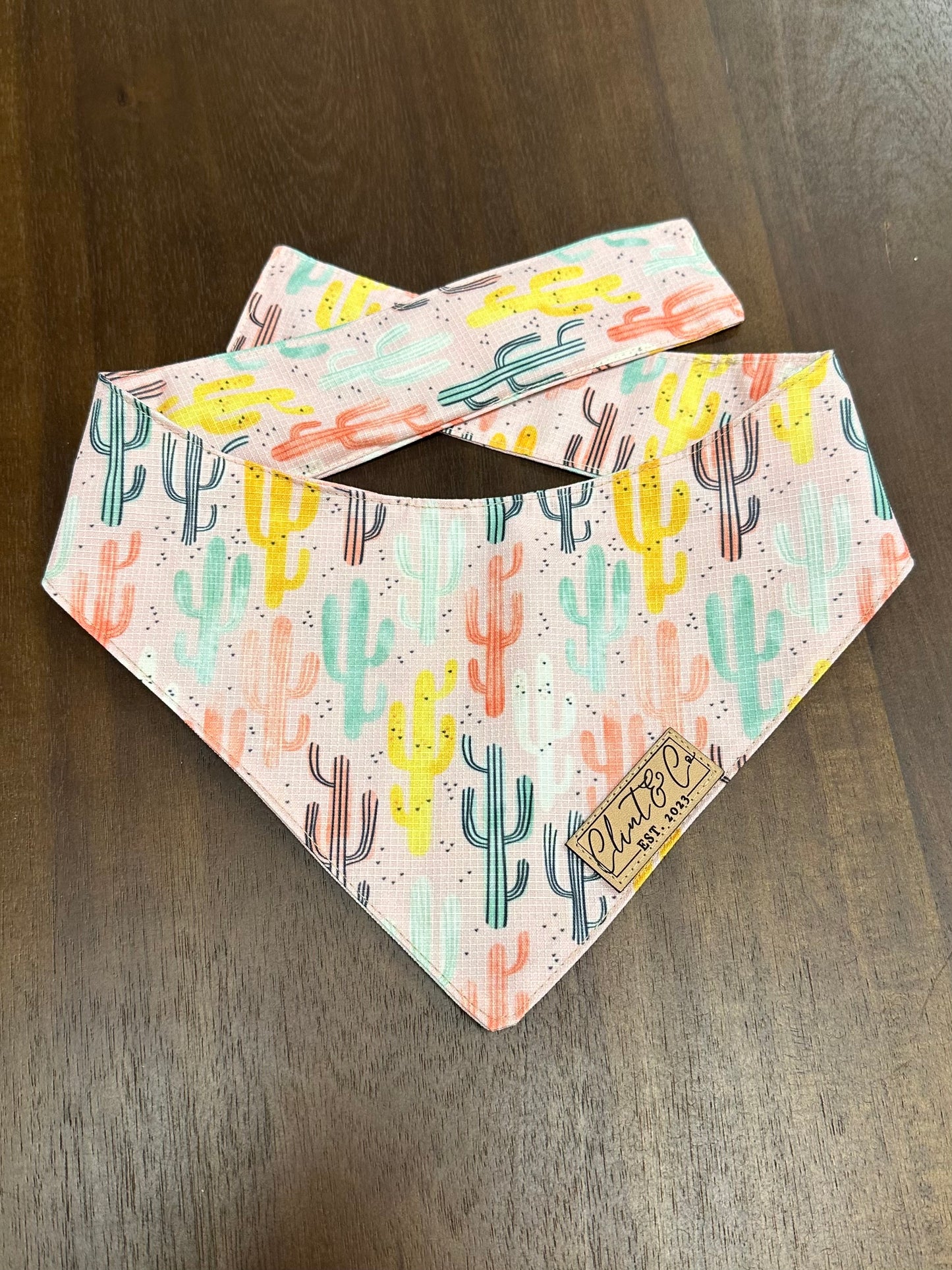Pink Multi-Colored Cactus Dog Bandanas