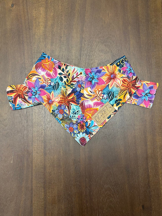 Bright Hawaiian Floral Dog Bandana